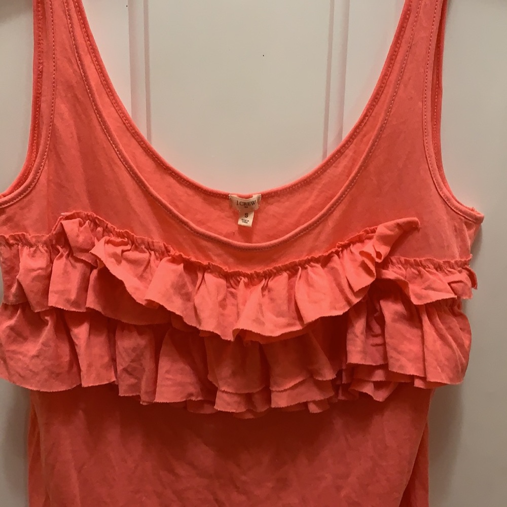 J.Crew Factory Coral Ruffle Tank Small - Picture 2 of 3